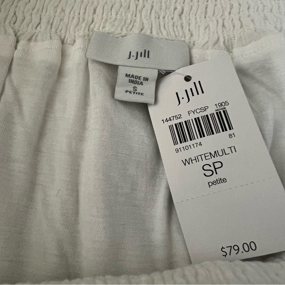 J Jill Embroidered Skirt with Pockets, Elastic Waist size Small Petite- NWT - Picture 7 of 7